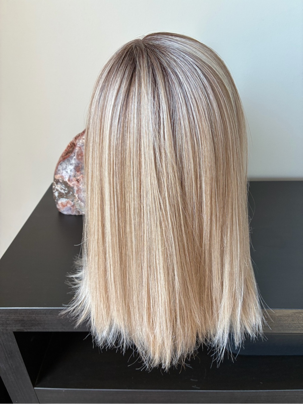 Belle Tress Calabasas wig in milkshake blonde